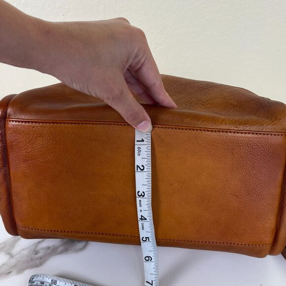 IVTG Brown Leather Satchel Medium Crossbody Studded Bag Purse - Picture 14 of 16